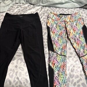 Victorias secret size small-  Colorful Patterned and Black Leggings